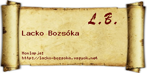Lacko Bozsóka névjegykártya
