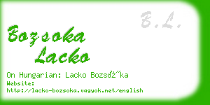 bozsoka lacko business card
